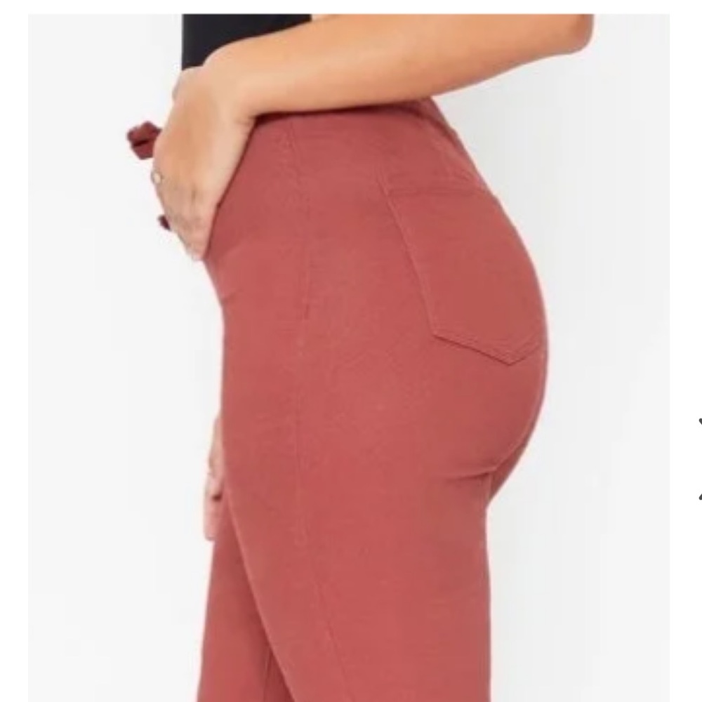 08 Boho  Flare High-Rise Pull-on Stretch Rust - Picture 4 of 4